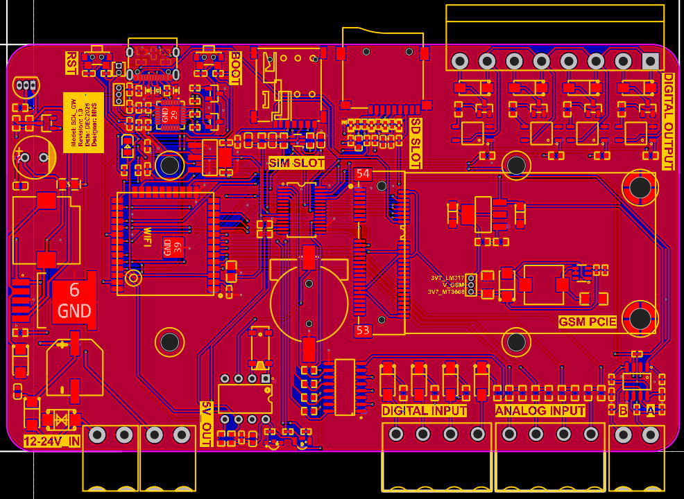 Smart IoT Datalogger PCB view